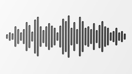 Sound wave with imitation of sound. Audio identification technology. Vector illustration.