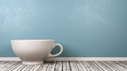 White Porcelain Breakfast Cup in the Room