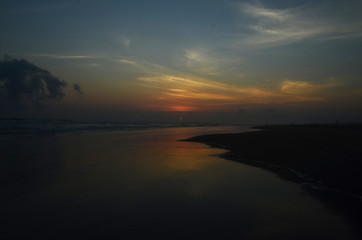 sunset over the lake