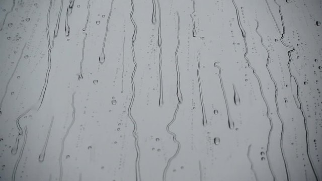 HD 1080p super slow rain drops on glass texture and backgound	