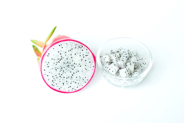 Dragon Fruit on white background, isolated.