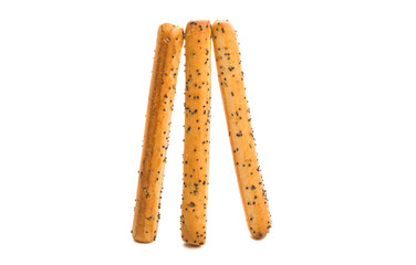 sticks with poppy seeds isolated