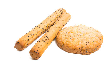 sticks with poppy seeds isolated