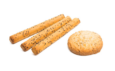 sticks with poppy seeds isolated