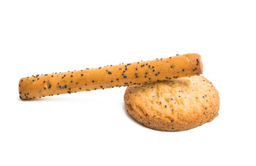 sticks with poppy seeds isolated
