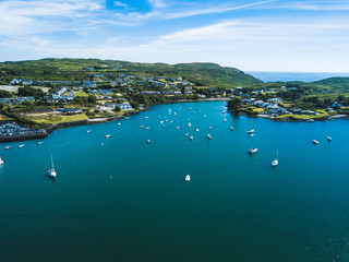 Aerial view of the coastal village of Baltimore, West Cork in Ireland.