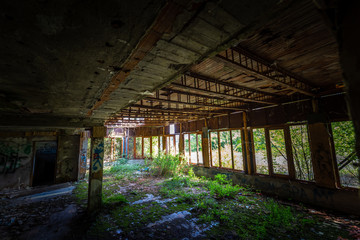 Graffiti and views of the abandoned city of Consonno (Lecco, Italy).