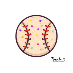 Vector illustration for baseball. Ball shaped cookie. Element for design of a Christmas card, poster, t-shirt print.