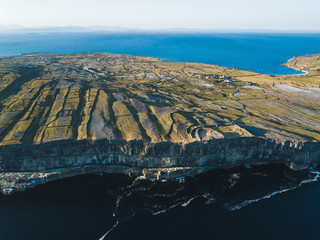 Aerial view of Dun Aonghasa fort of Inishmore on the Aran Islands