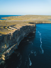 Aerial view of Dun Aonghasa fort of Inishmore on the Aran Islands © timursalikhov