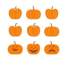 Pumpkin logo. Isolated pumpkin on white background