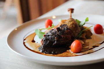 duck confit , Roasted Duck leg French food