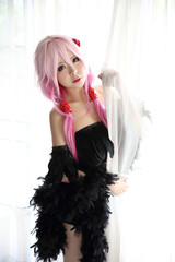 Portrait of Japan anime cosplay girl in white tone