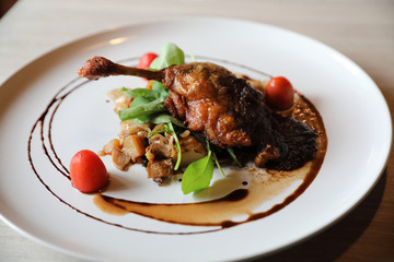 duck confit , Roasted Duck leg French food