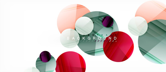 Glossy colorful circles abstract background, modern geometric design