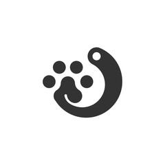 Paw Pet Silhouette Abstract Creative Icon Logo Design Template Element Vector