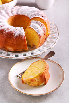 Saffron Bundt Cake With Pears