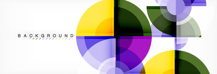 Obraz premium Abstract background - multicolored circles, trendy minimal geometric design