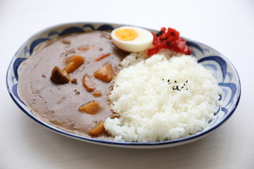 Curry rice with egg Japanese food