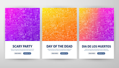 Fototapeta premium Dia De Los Muertos Flyer Concepts