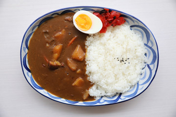 Curry rice with egg Japanese food
