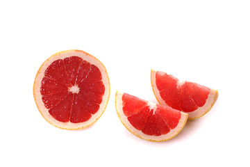 Grapefruit sliced isolated in white background