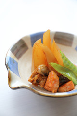 Japanese food bolied head fish with sauce