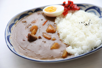 Curry rice with egg Japanese food