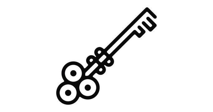 Key line icon motion graphic animation with alpha channel.