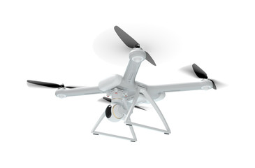 Concept of a flying drone. 3d illustration. - obrazy, fototapety, plakaty