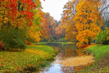 Catherine park in autumn, Tsarskoe Selo (Pushkin), Saint Petersburg, Russia