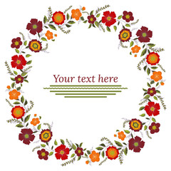 Fototapeta premium Floral garland, floral wreath