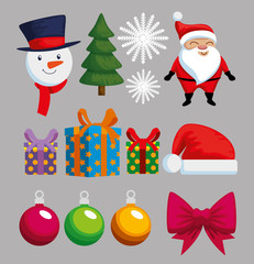 christmas decoration set icons