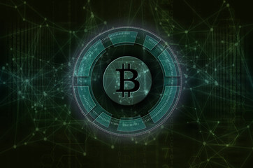 Bitcoin & blockchain artwork green