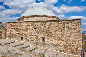 Fototapeta na wymiar Russia. Crimea. City Sudak. Genoese fortress. Temple with an arcade (temple of the Apostle Matthew, Padishah-Jami)