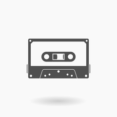 Cassette Tape vector Icon Illustration.
