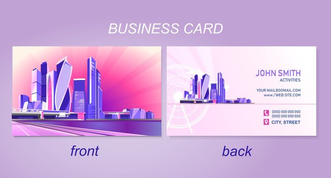 business card night city