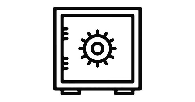Safe line icon motion graphic animation with alpha channel.