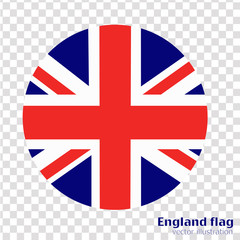 Round banner with flag of England. Vector.