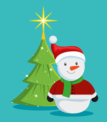 christmas sale label with snowman