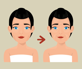 woman before and after skin treatment