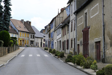 Fototapeta na wymiar Street view in the city Magnac-Bourg. Magnac-Bourg is a commune in the Nouvelle-Aquitaine region in west-central France