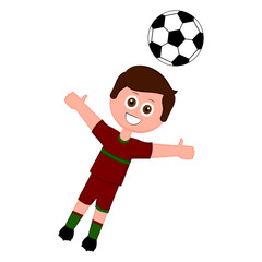 Soccer goalkeeper with a soccer ball. Vector illustration design