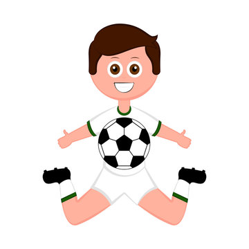 Soccer player with a soccer ball. Vector illustration design