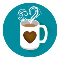 delicious coffee cup with heart
