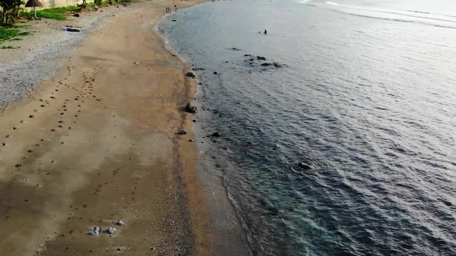 Slow reveal of an island beach shore in Batanes, Philippines