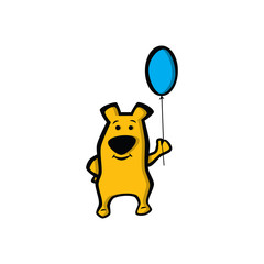 Cartoon bear with a balloon