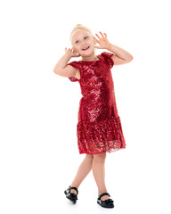 Little girl gesticulating.