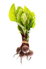 Bunch  of new beetroots isolated on white