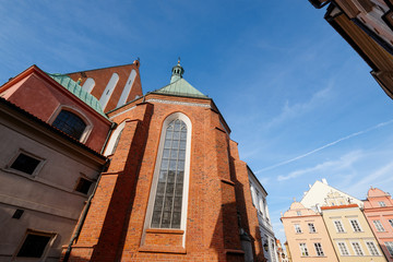 St. John's Archcathedral and old Townhouses in Warsaw, Poland.